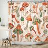 70's Colorful Flowers Shower Curtain Rainbow Mushroom Printing Bathroom Curtains Polyester Waterproof Bathtub Screen with Hooks