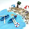 1:12 Casa de Bonecas Miniatura Cadeira de Convés Guarda-Sol de Praia Kits de Conchas de Barco Decoração