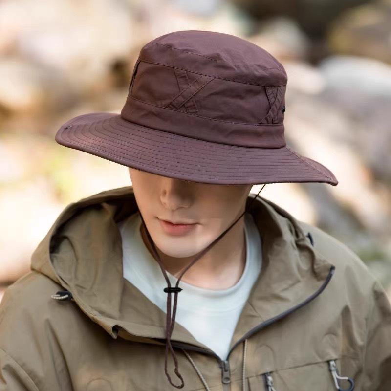 Outdoor Sun Protection Hat Men'S Summer Fishing Sun Hat Big Brim Breathable Cool Hat Hiking Bucket Hat