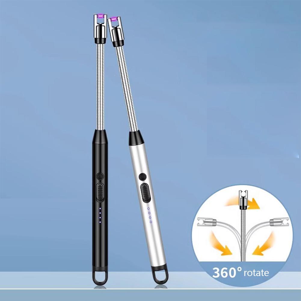Kitchen USB Electric Arc Lighter Rechargeable Windproof BBQ Flameless Plasma Candle Long Lighters Hose Gas Stove Ignition Gun