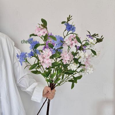 Long-stem Snow Orchid Hydrangea Artificial Bouquet for Home Decor and Photography