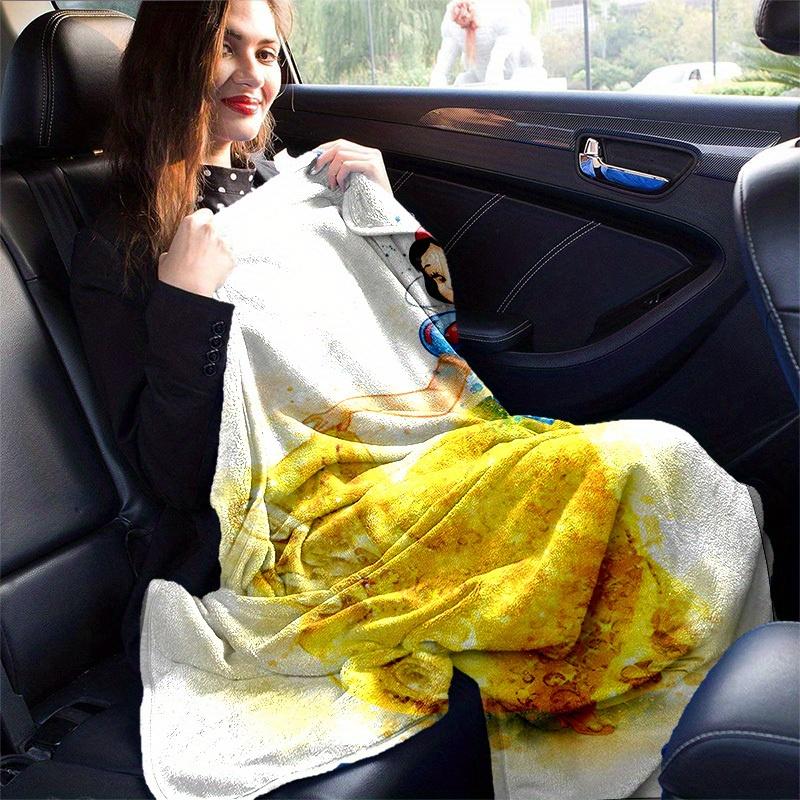 1pc Cartoon Snow White Blanket, Home Decorative Throw for All Seasons, Soft Flannel Throw Blanket, Versatile & Cozy for Bedroom, Soft Warm Blanket As