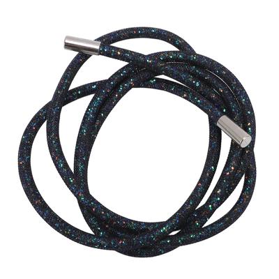 Cordon Tondo Lucido Lunghezza 138cm Rete e Metallo Multifunzionale Bling Cordoncino Cordoncino Corda Rete Nera