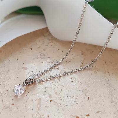Women's Daily Chain Petite Cubic Sparkling Necklace