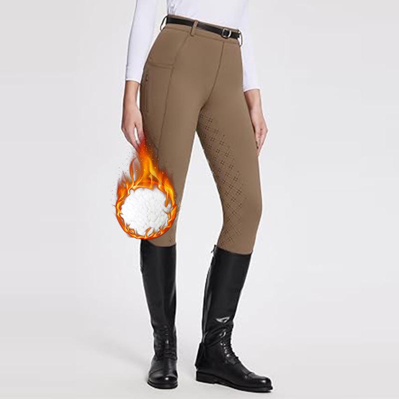 

Флісові штани для верхової їзди: Повністю силіконові антиковзкі, зносостійкі, еластичні джодпури для осені/зими M верблюд