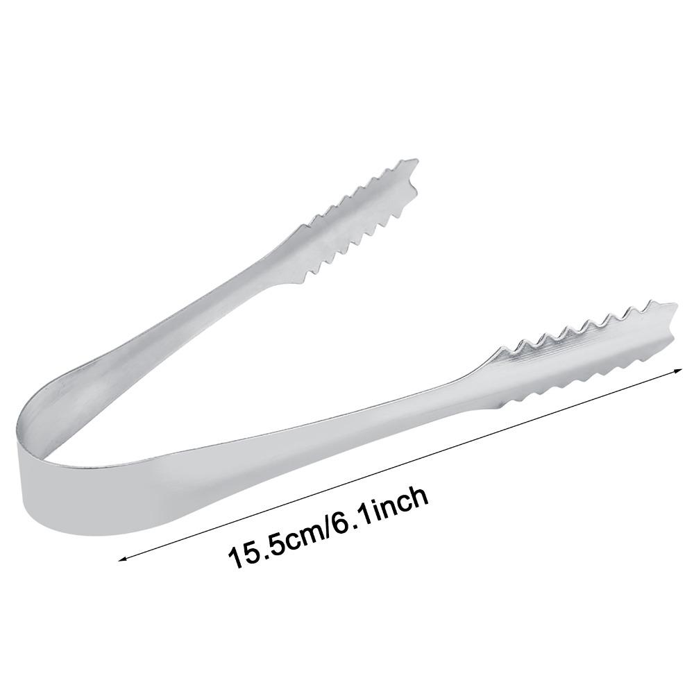 5pcs Silver Ice Tongs Stainless Steel Kitchen Tongs Professional Bar Tongs Bar