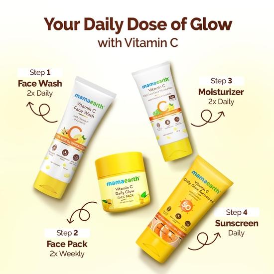 Mamaearth Vitamin C Face Mask With Vitamin C & Kaolin Clay for Skin Illumination - 100 G