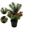 Red Fruit Simulated Christmas Red Fruit Simulated Christmas Leaves Christmas Pine Needles  Autumn