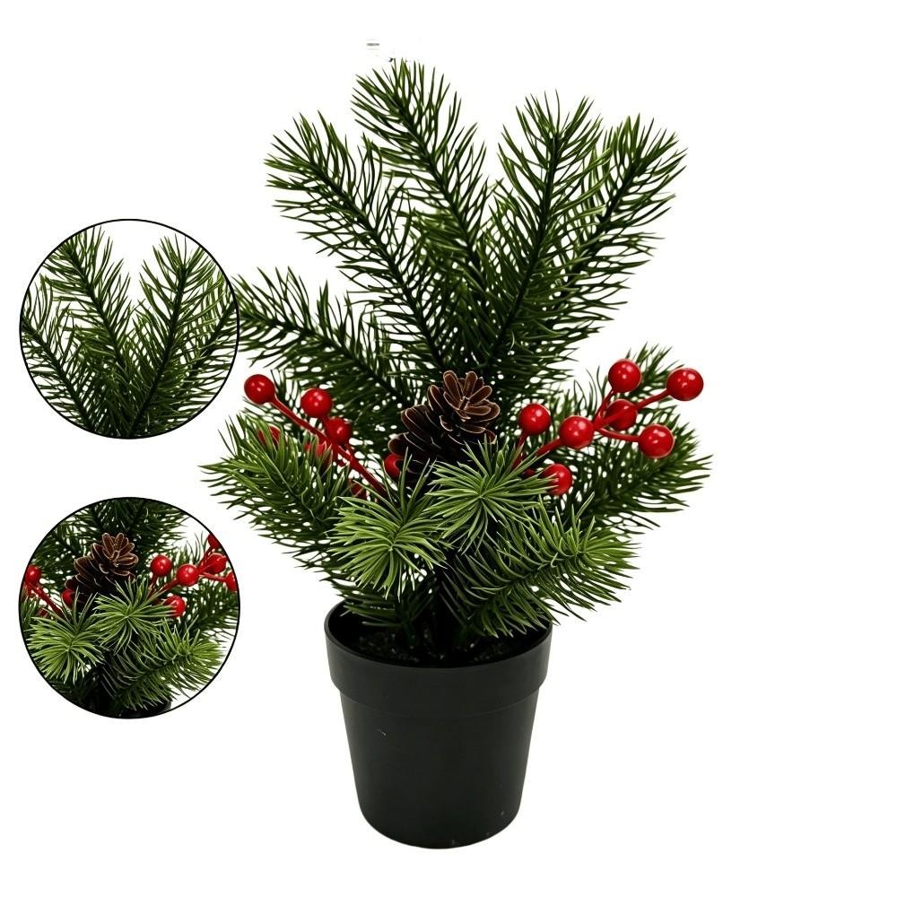 Red Fruit Simulated Christmas Red Fruit Simulated Christmas Leaves Christmas Pine Needles Autumn