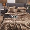 Imitation Silk 4-Piece Bedding Set: Duvet Cover, Fitted Sheet, Smooth Ice Silk Feel