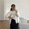 Womens Soft Knit Cardigan With Vintage Button Gray Wool Blend Sweater Outerwear Casual Chic