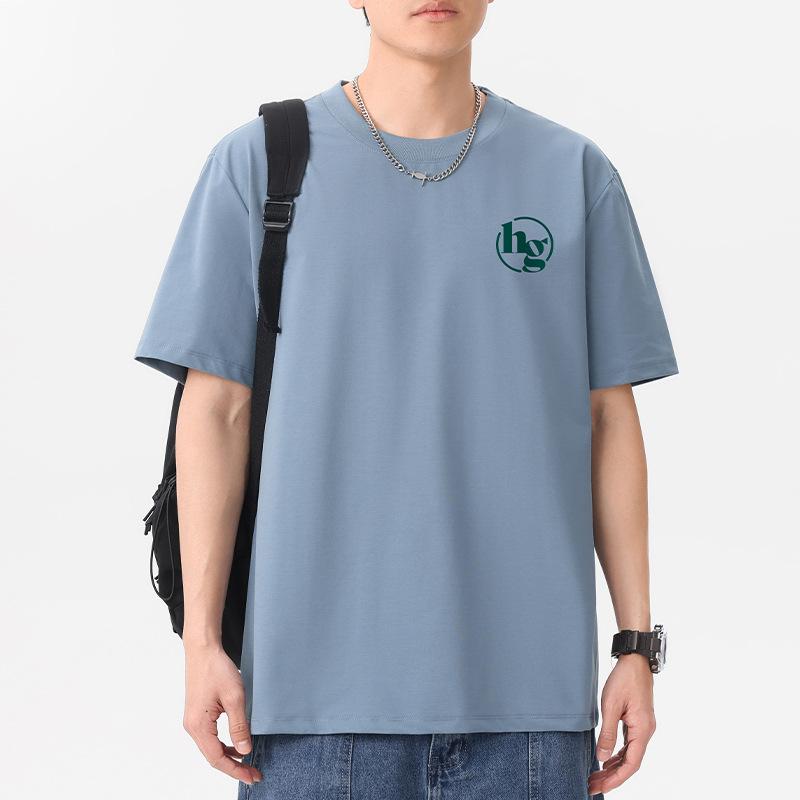 HG 12 Colors Men's Short Sleeve T-Shirt 100% Cotton Man Streetwear Tee