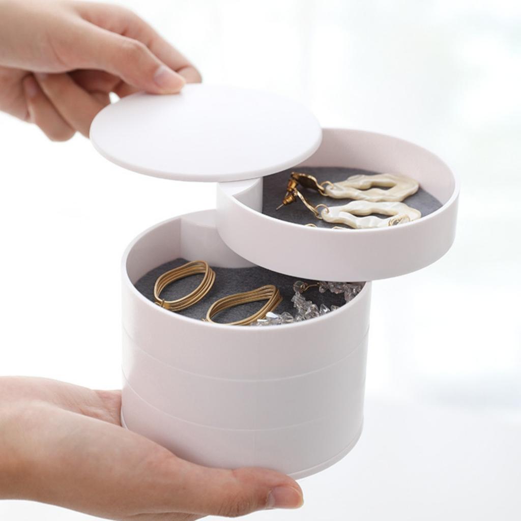 Creative Rotating Multi-layer Jewelry Storage Box, Foldable Grid Design, Can Store Earrings, Necklaces, Rings, Bracelets, Etc