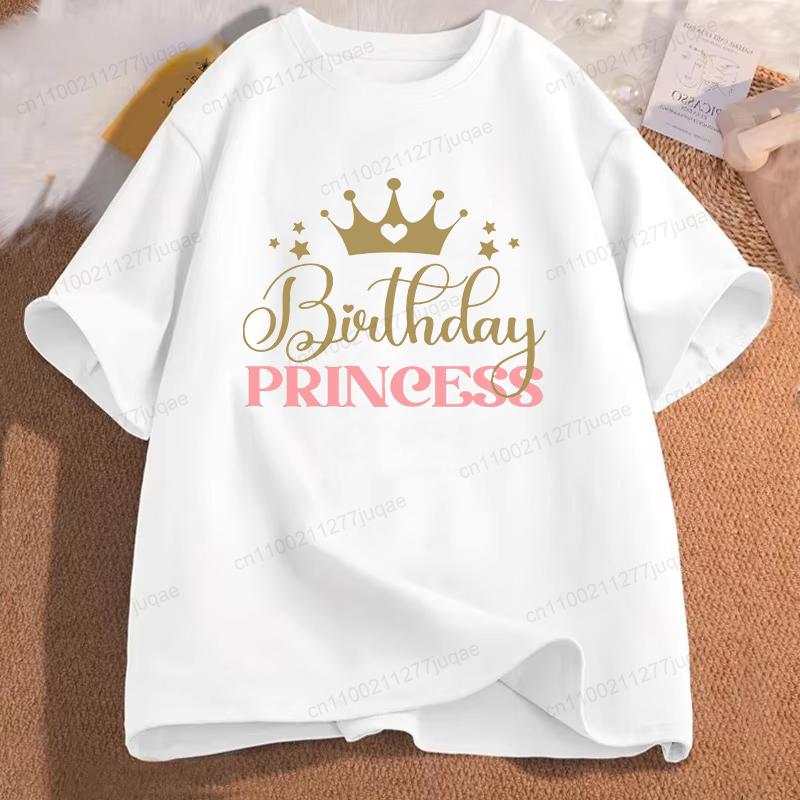 Family Matching Shirts Birthday Princess Family Party Outfits for Parents Kids Family Dad,mom of The Birthday Girl Tops Gift