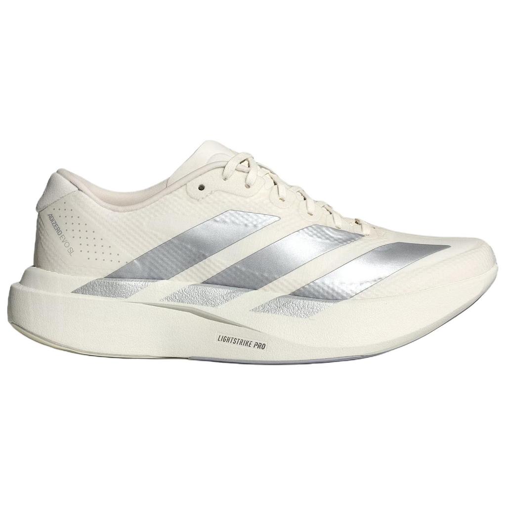 Adidas Adizero Evo Sl Running Shoes Comfortable Slip Resistant Durable Rebound Women sneaker Bright-White Light-Silver KI6928