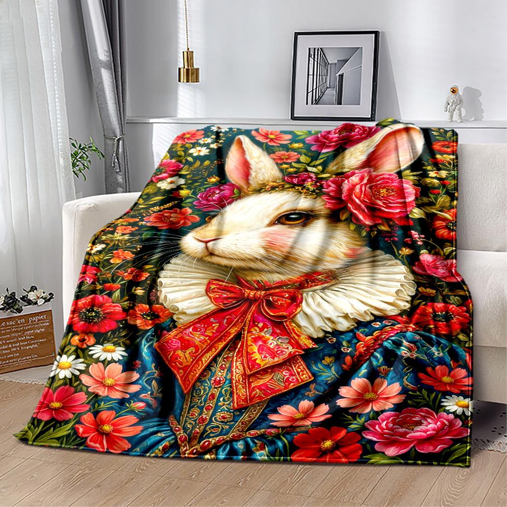 Easter Eggs And Bunnies Blanket,Suitable for Sofas, Offices, Travel, Living Rooms, Gifts To Relatives and Friends, Blanket,Suitable for All Seasons.