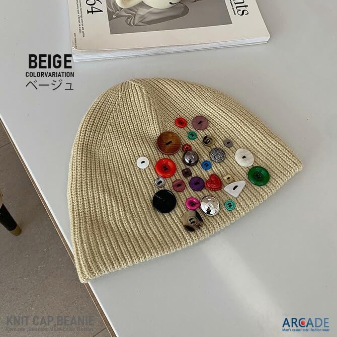 Knit Remade Knit Unisex Knit FREE Beige [Arcade] Hat, Hat, Beanie, Cap, Size,