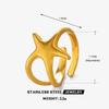 Hip Hop Personality Stainless Steel Five-pointed Star Opening Rings for Women Fashion Simple Finger Jewelry Accessories Gifts