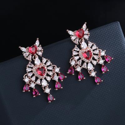 Boucles d'oreilles longues en forme de goutte d'eau en zircon, style européen, boucles d'oreilles de luxe pour dîner