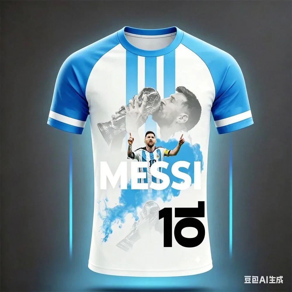 2026 Messi Style Summer 3D Printable Clothing Football Jersey T-shirt Loose and Comfortable for Outdoor Wearing