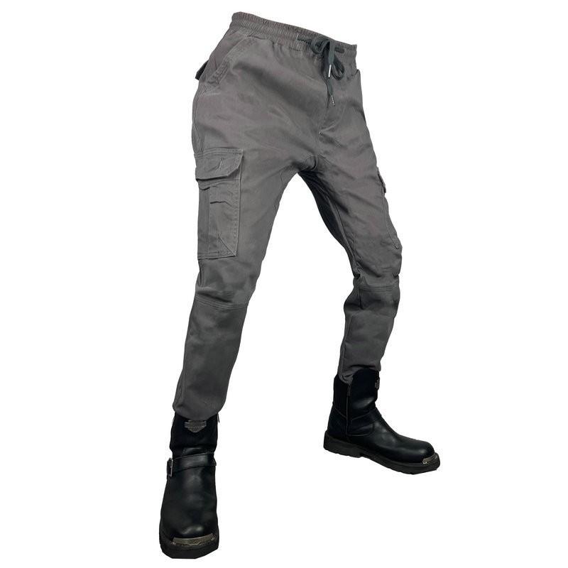 Mens Motorcycle Racing Pants Motorbike Protective Riding Trousers Slim Fit Multi-pocket Cargo Jeans With Silicone Pads
