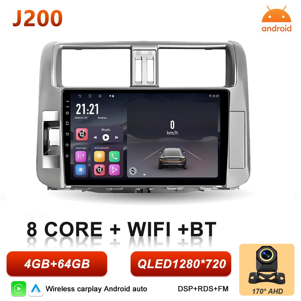 Android 16 Car Radio For Toyota Land Cruiser Prado 150 2009 2010 2011 2012 2013 Carplay Video Multimedia Player BT Stereo Screen