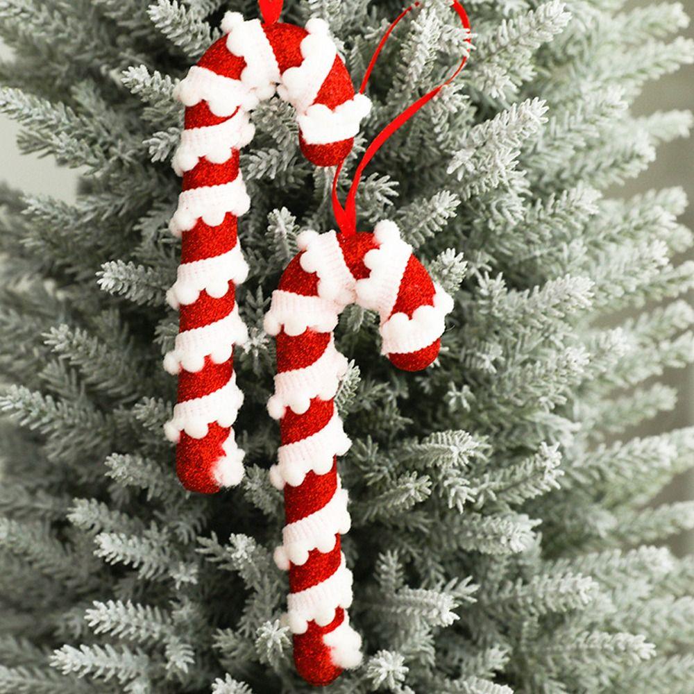 2pcs Mini Christmas Foam Candy Cane Twisted Christmas Tree Decoration Children Gifts