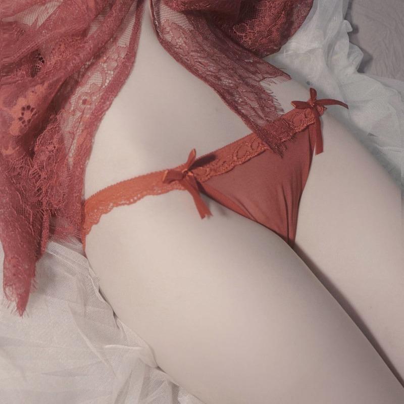 New Sexy Temptation Hollow Open Bow Panties Hot Passion Sexy Lace Low Waist Thong