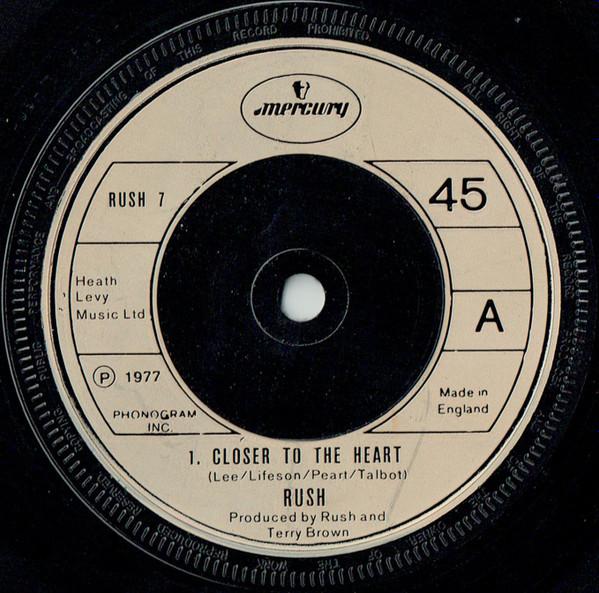 

7inch Record RUSH - Closer To The Heart RUSH7 Mercury 1977 UK Rock Used