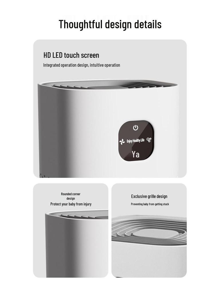 Cross-border Negative Ion Smart Air Purifier with Display - Removes Dust, Hair & Smoke