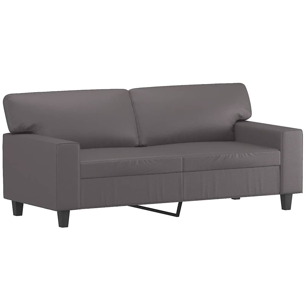 Vidaxl 2-Seater Sofa, Grey, 140 Cm, Faux Leather