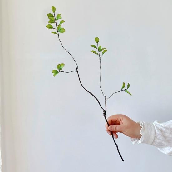 3 Pcs Faux Fall Leaves Stems Artificial Ficus Branches Fall Ficus Foliage