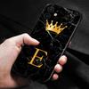 Gold Crown Letter Queen Phone Case For Iphone 14 13 12 11 Pro Max Xs Max Xr X 7 8 Plus 12 Mini 6s Silicone Black Shell