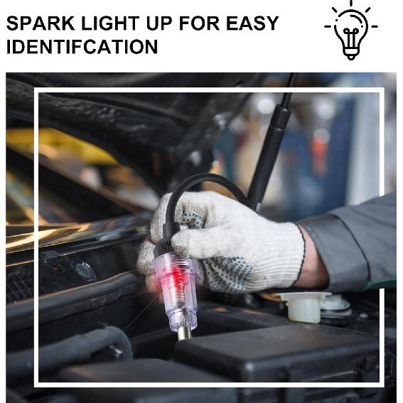 SINGARO Inline Spark Plug Tester, Plug-In Engine Ignition Tester, Car Exterior Accessories, Automobile, Lawn Mower,Engine Verification-Armature
