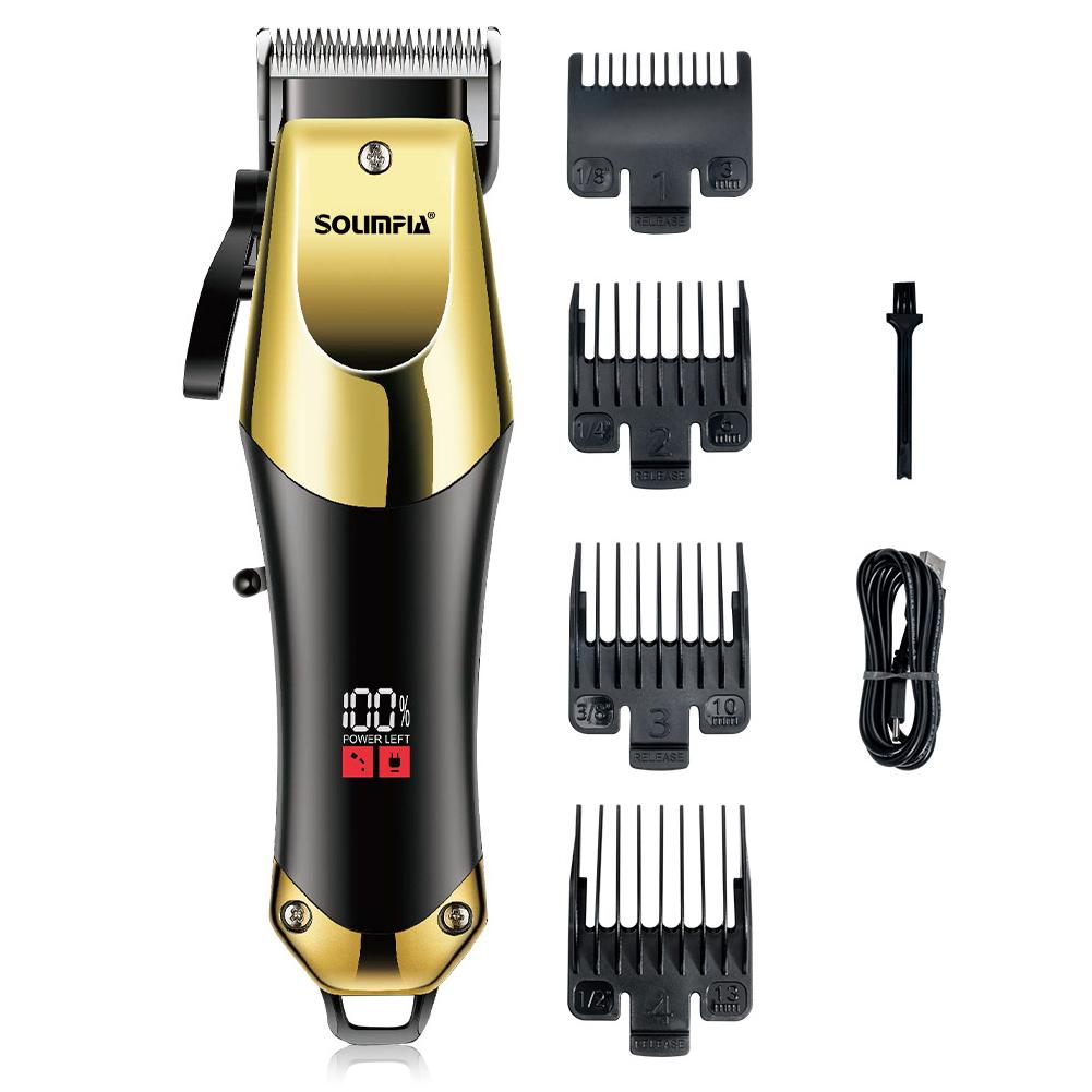 Solimpia Electric Hair Clippers 2000mAh Wet/Dry Wireless Trimmer for Men Professional Machine USB Rechargeable Barber HT-678