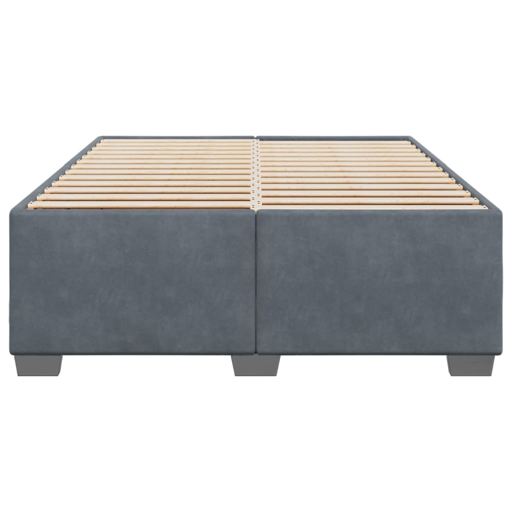 Bed Frame without Mattress Dark Grey 140 x 190 cm Velvet