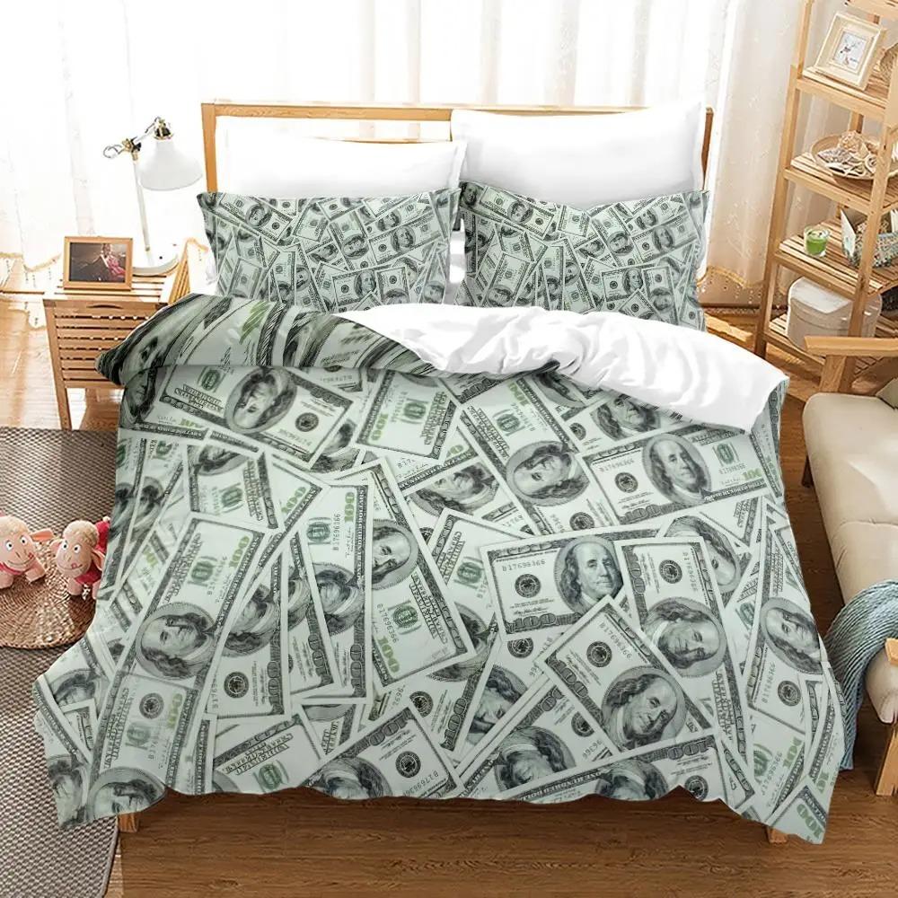 Dollars Bedding Set 3D Print Banknotes Duvet Cover Home Textiles Single Twin Full King Size With Pillowcases Dropshipping