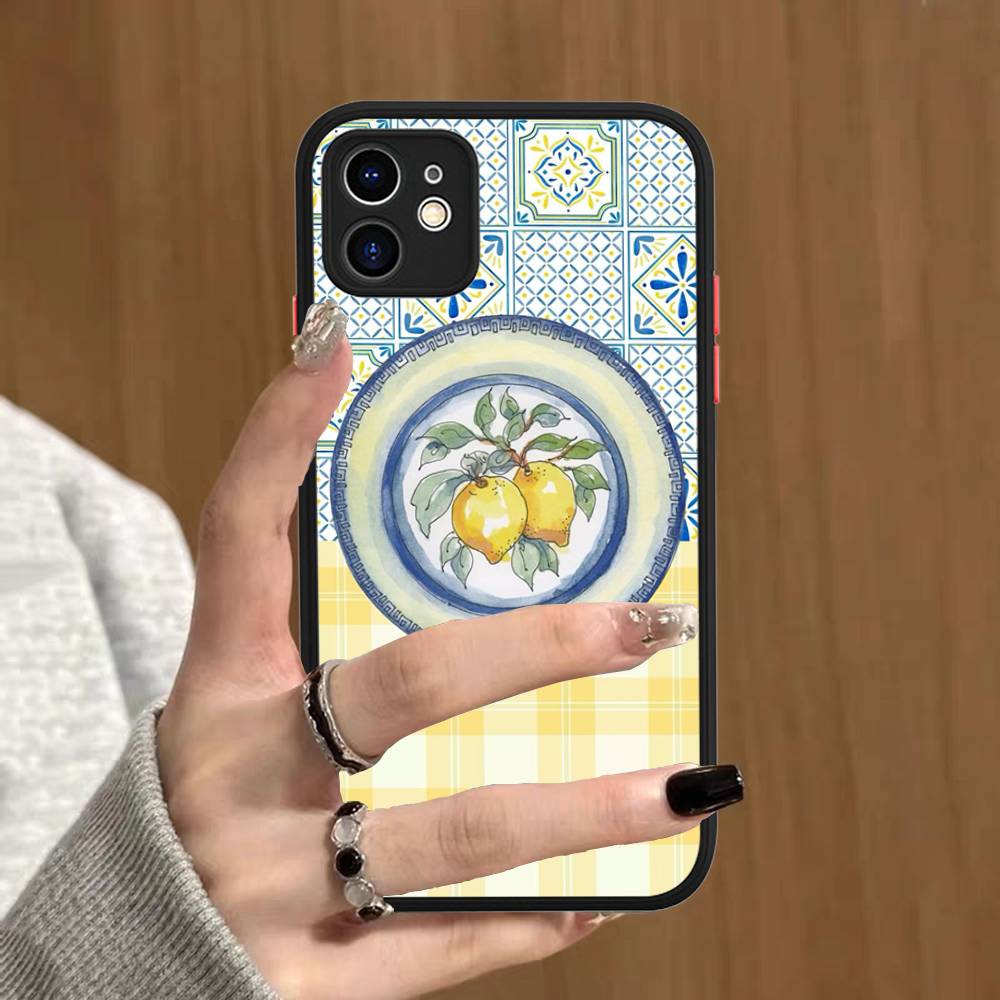 

Simple Fresh Lemon Style Phone Case For IPhone 16e 16 15 14 13 12 11 Pro Max X XS MAX Plus Spuerstar Matte Cover iphone 15pro max