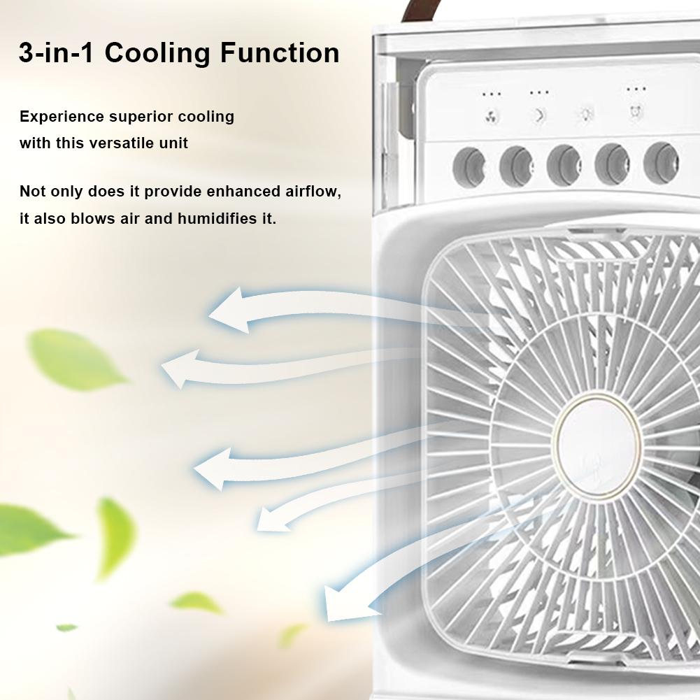 3 In 1 Fan AIr Conditioner Household Small Air Cooler LED Night Light Portable Humidifier Air Adjustment Fan Office Home Fan New