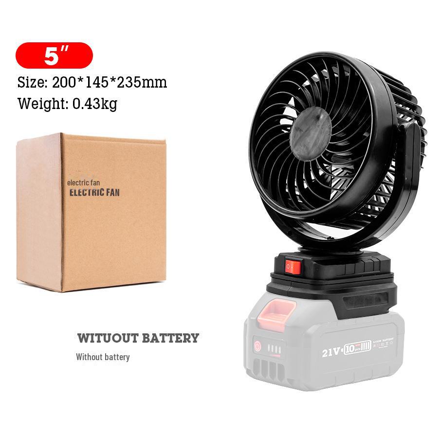 Portable Rechargeable Large-Capacity Outdoor Electric Fan with Makita Interface