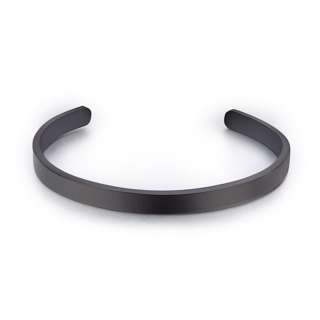 Stainless Steel C-Shaped Openable Bracelet, 5MM, 15CM, Smooth Surface, Engravable.