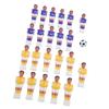Foosball Soccer Table Football Men Player Replacement Parts with 11 Purple 11 Yellow Foosball Players Black White
