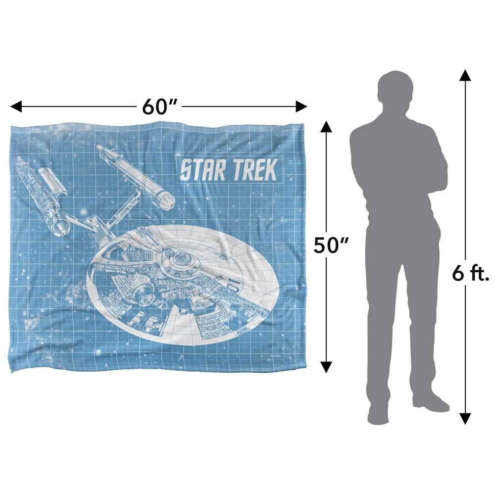 Star Trek Enterprise Silky Blueprint Supersoft Blanket