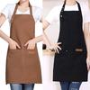 Oil Resistant Kitchen Apron With Triple Adjustable Button Easy Clean Waterproof Polyester