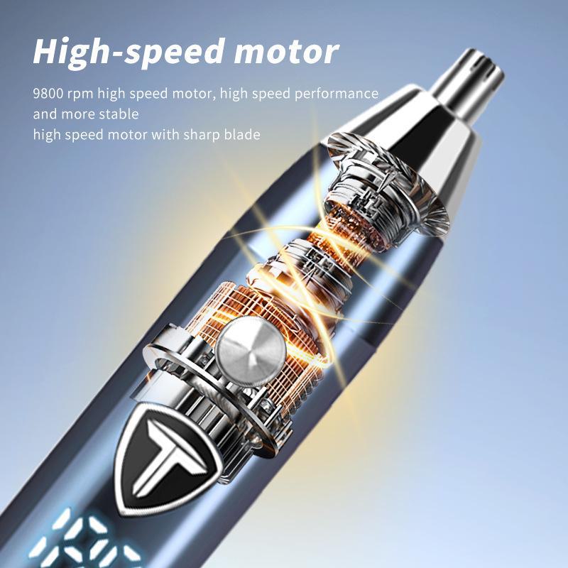 Dual Function Professional Electric Hair and Nose Trimmer - Retro Design for Precision Styling