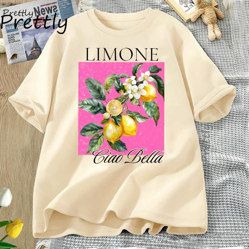 

Акварельные лимоны Футболка Limone Цветы лимона Футболка Модная футболка с цитрусовыми фруктами Милая летняя хлопковая футболка с коротким рукавом и графическим принтом XL
