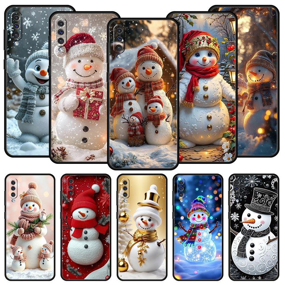 Christmas Snowman Phone Case for Samsung Galaxy A56 A36 A26 A16 A34 A24 A42 A22 A20 A12 A40 A30 A10 5G Soft TPU Cover Shell Bags