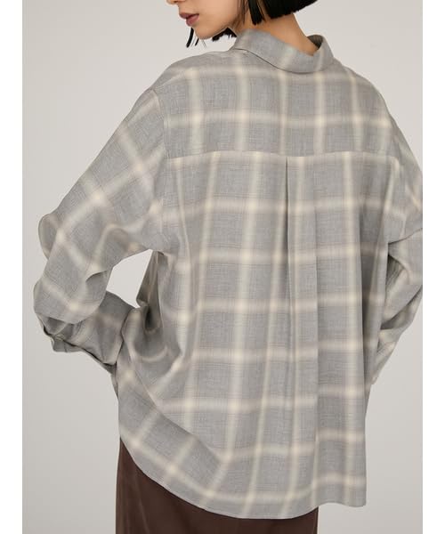 Emi Check Gray Women's Overshirt, 13WFB254049,