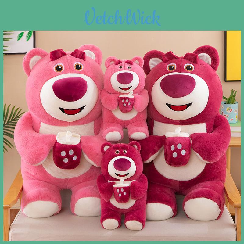 Cute Strawberry Bear Plush Pillow Perfect Gift For Comfort And Cuddles