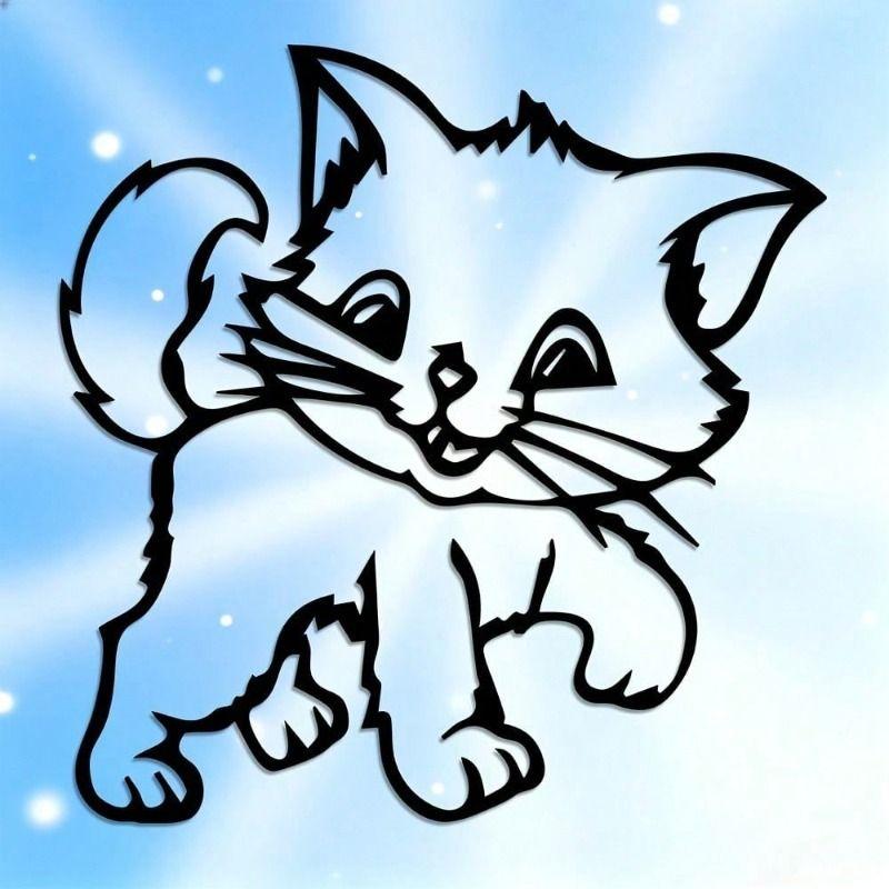 Wall Art Metal Cat Silhouette Sculpture Home Decor Gift